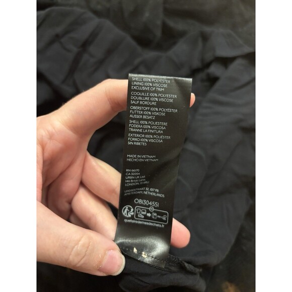 Anthropologie Cheri Ruffled tulle Skirt Black Midi Long Size M NEW NWT $158 - Picture 4 of 5